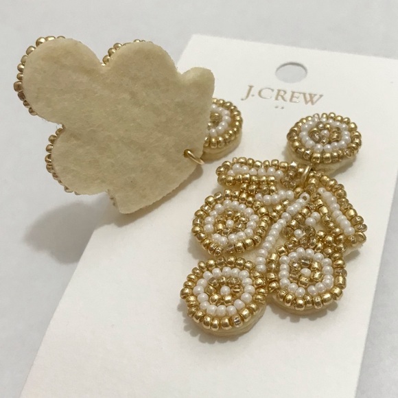 NWT J. Crew Beaded Statement Earrings, Drop Beach Boho Bridal J.Crew Factory OS - Picture 9 of 15